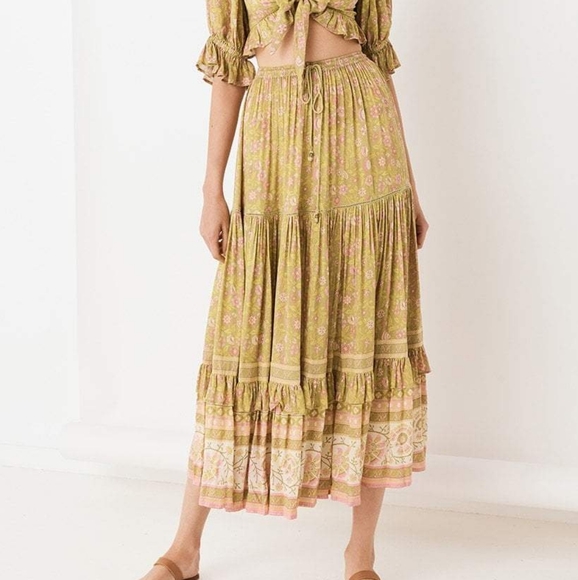 SOLD Spell Dahlia Maxi Skirt Bronze BNWT Large FSOT - Picture 6 of 16